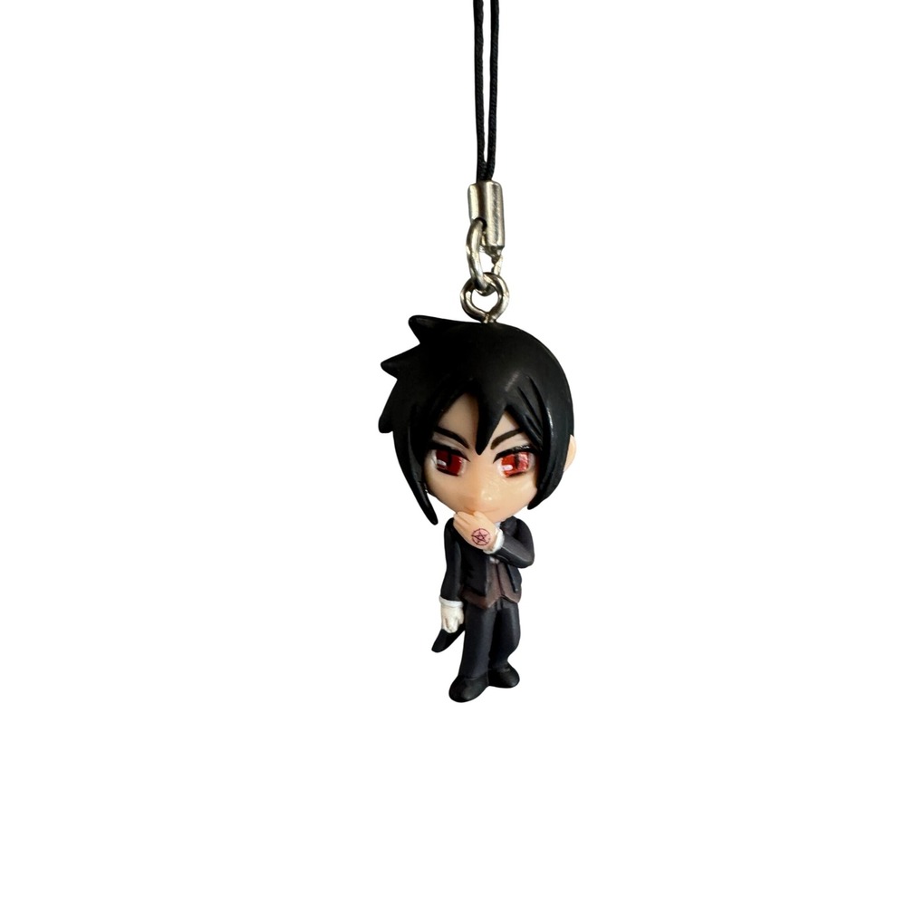 Black Butler Sebastian Michaelis Chibi Figure Phone Charm Keychain Accessory